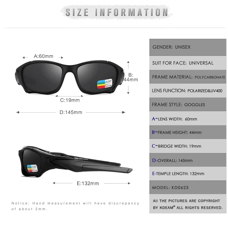 Lunettes de Soleil Sport Polarisées — Lentille Bouclier, Cadre Résistant, Plein Air, Unisexe