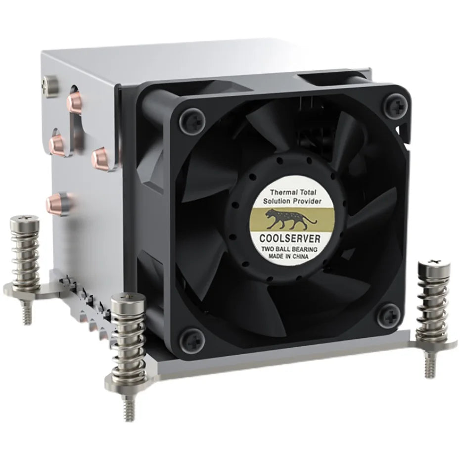 COOLSERVER R63 4 Heatpipe 2U Refroidisseur de processeur de serveur Ventilateur de refroidissement pour ordinateur de bureau pour Intel LGA2011 1700 115X AMD AM4