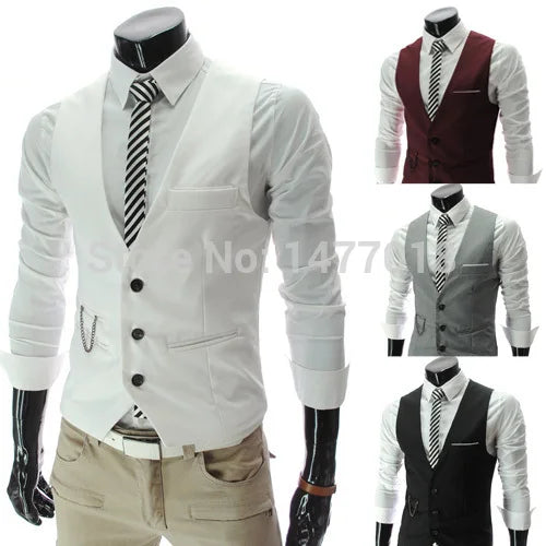 Gilet de Costume Homme Slim Fit M-7XL Nouvelle Collection 2026 – Gilet Décontracté et Habillé Sans Manches pour Homme
