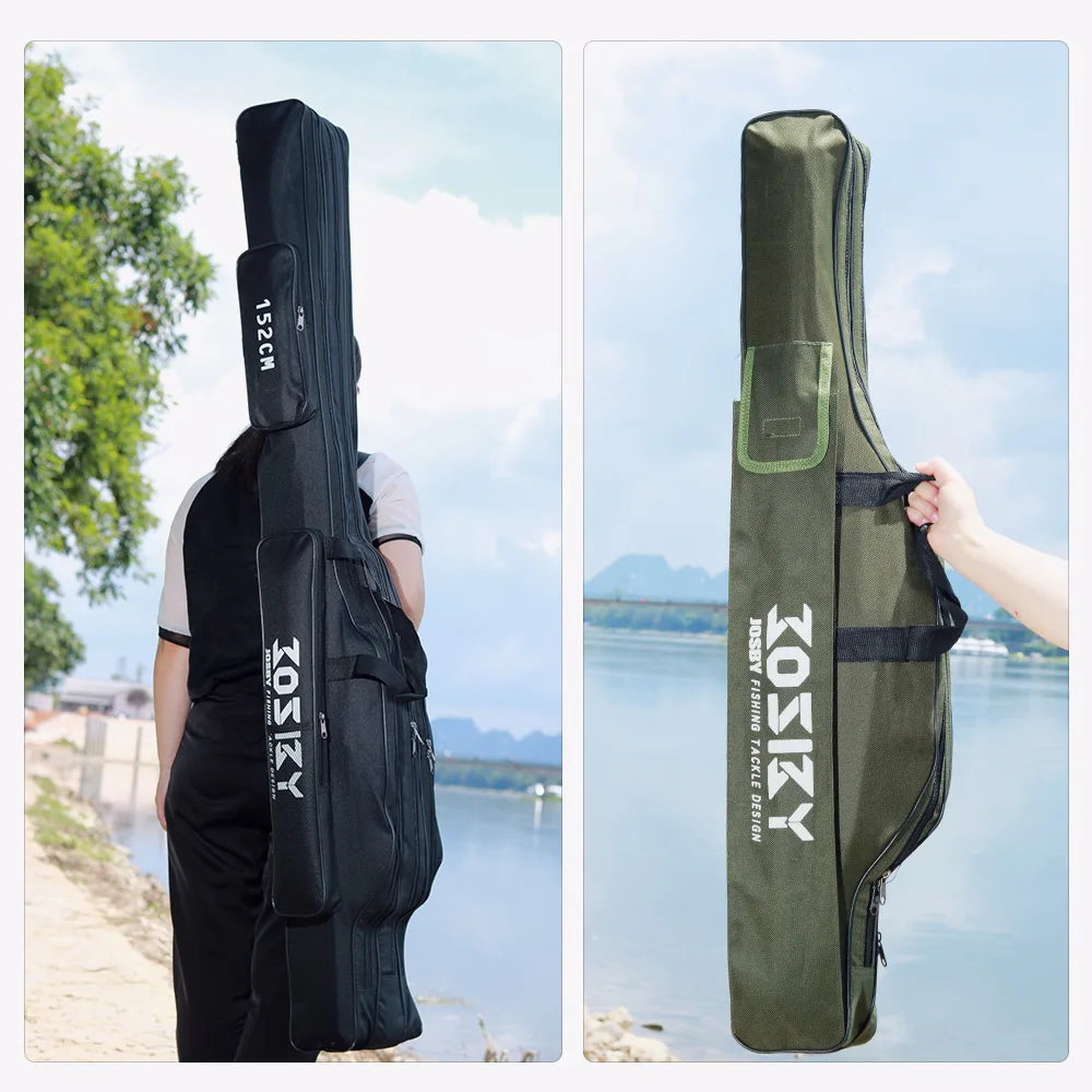 Porte-canne à pêche pliable et Portable, sac de rangement pour outils de moulinet, étui 122cm / 152cm / 182cm