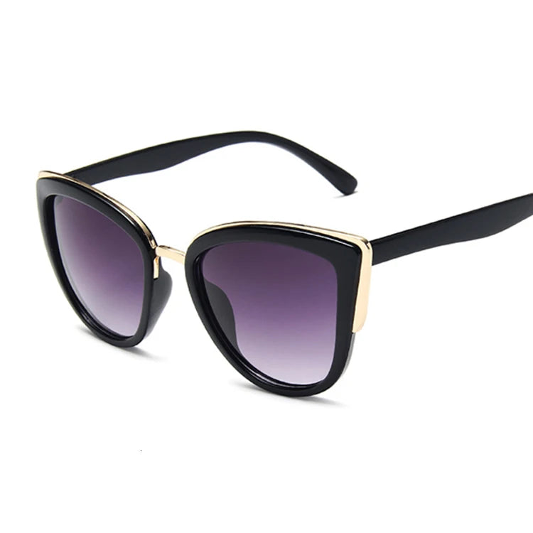 Gafas de sol de ojo de gato para mujer, espejo clásico, vintage, montura de ojo de gato, níquel, exterior