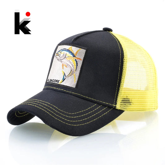 Casquette de Baseball en maille respirante pour femmes, casquette de camionneur avec Patch Albacore, Hip Hop, Casquette en os à rabat