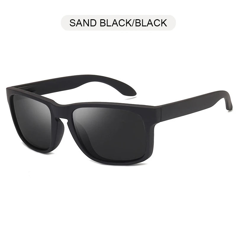 Lunettes de soleil polarisées carrées classiques pour hommes et femmes, Vintage, en plastique, élégantes, noires, pour Sports de plein air, UV400