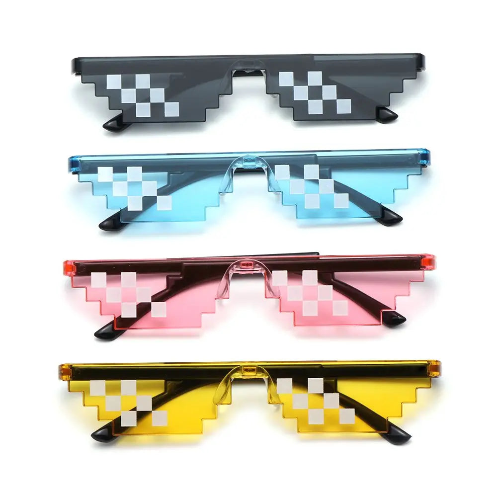 Lunettes de soleil mosaïque pixel rétro — gamer, robot, cosplay, anniversaire, nouveau design