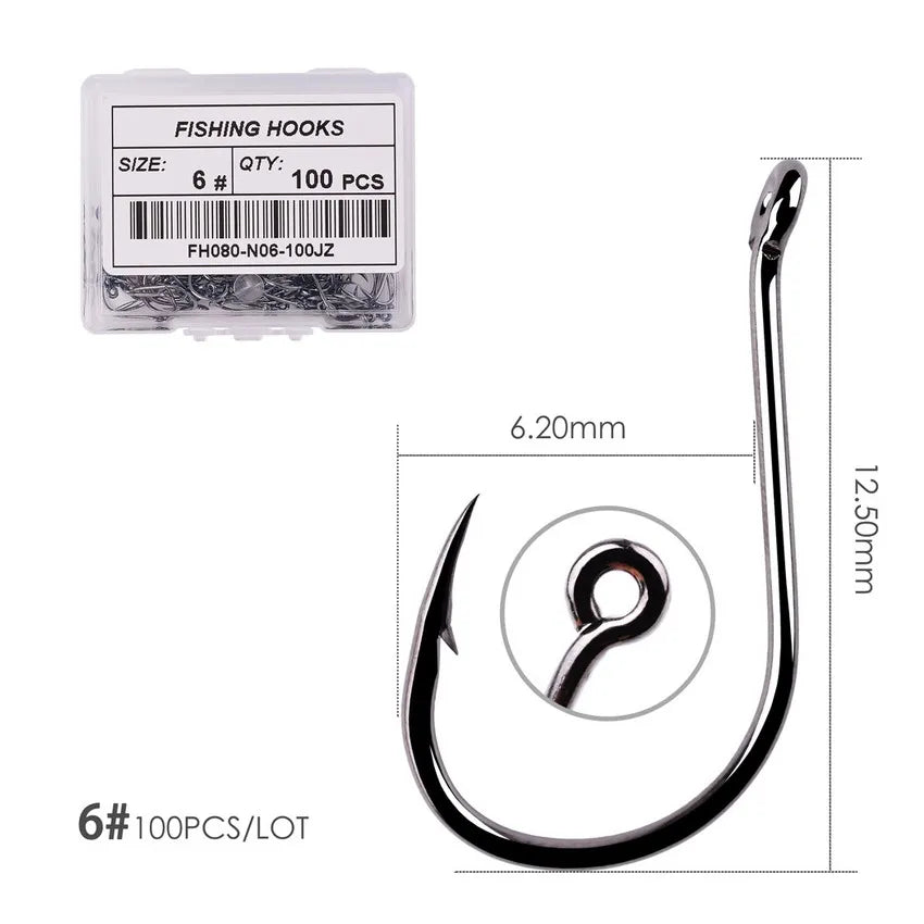 Hameçons de pêche en acier à haute teneur en carbone — 100/40 pièces, taille 2-22, carpe, poisson-chat, crochets