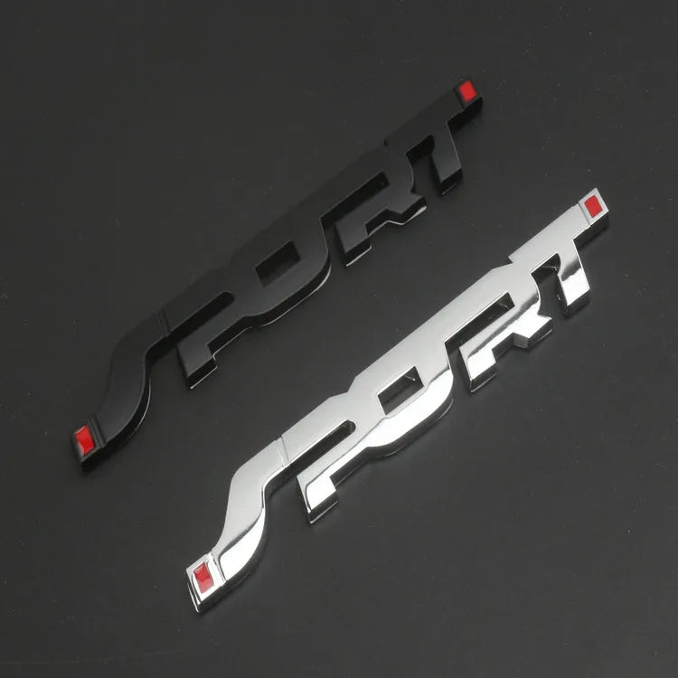 Accessoires de voiture autocollant style métal 3D Chrome noir Auto coffre de voiture course Sport mot lettre Logo emblème Badge autocollant