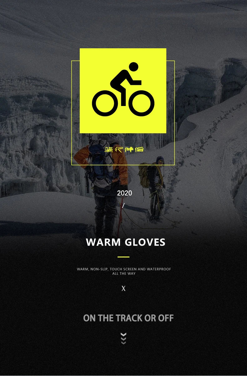 Gants de Sport chauds pour hommes et femmes, cyclisme d'hiver, écran tactile, pêche en plein air, anti-éclaboussures, ski, Snowboard, antidérapants, fermeture éclair