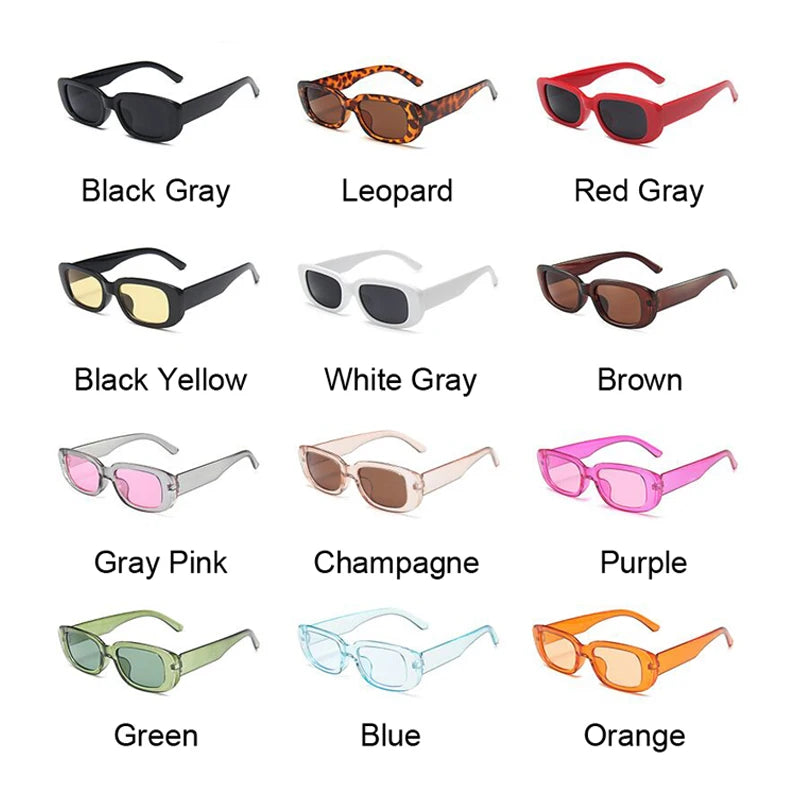 Lunettes de soleil carrées pour femmes — voyage, petit rectangle, mode, rétro, 2021