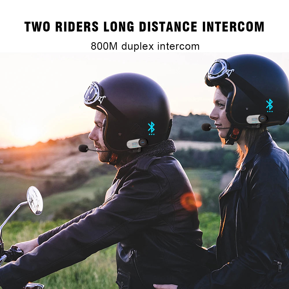 Auriculares de intercomunicación Bluetooth FreedConn para motocicleta, auriculares inalámbricos para casco de motocicleta, intercomunicador con pantalla LCD y FM