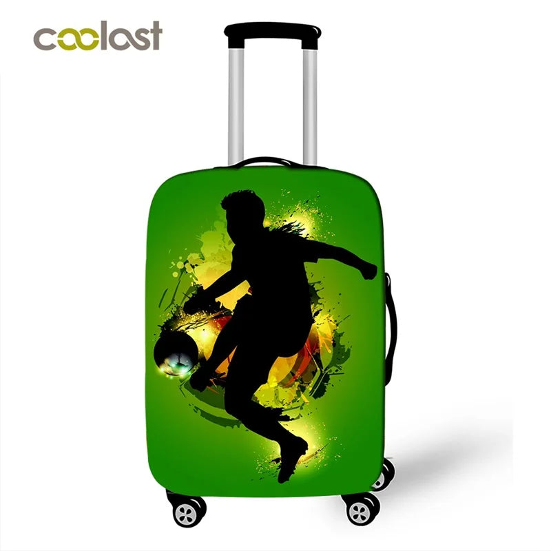 Footprint ball print luggage cover, fire trolley luggage protector for men and boys, travel accessories, elastic luggage cover