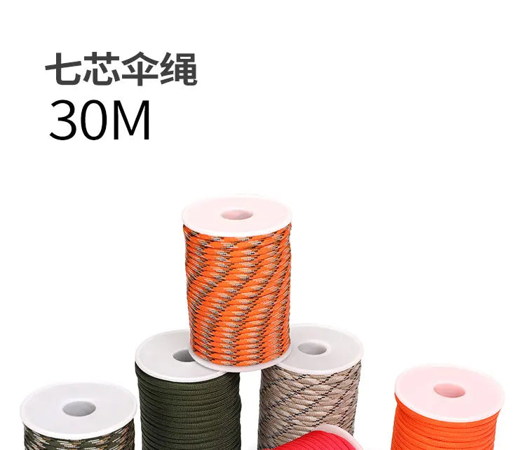 Paracorde 550 à 7 cœurs, 5M/15M/30M, 4mm, cordon de Parachute, kit de corde de survie pour Camping en plein air, parapluie, tente, lanière, corde à linge