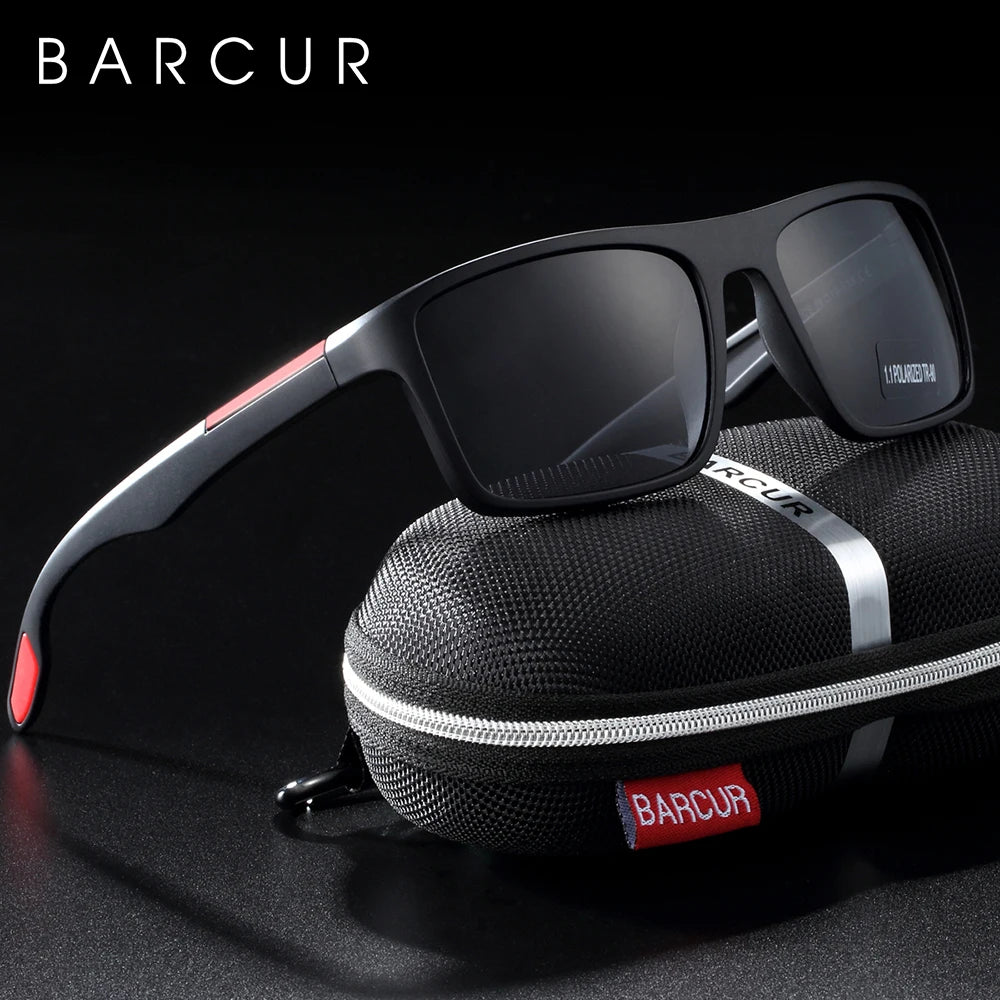 BARCUR Gafas de sol polarizadas para hombre, TR90 ultraligeras, vintage, para mujer, gafas de sol cuadradas, oculos, lunette de soleil femme