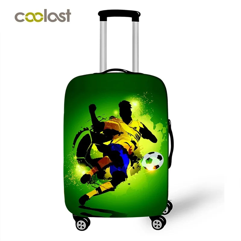 Footprint ball print luggage cover, fire trolley luggage protector for men and boys, travel accessories, elastic luggage cover