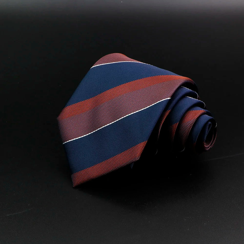 Nouvelle cravate pour hommes classique rayure 7 cm Jacquard rouge bleu vert cravate usage quotidien cravate robe de soirée de mariage accessoires cadeau pour homme