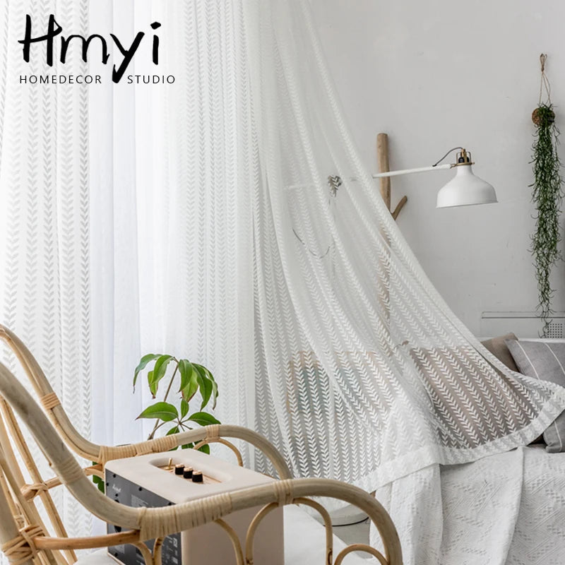 Rideaux en tulle blanc modernes — salon, chambre à coucher, transparents