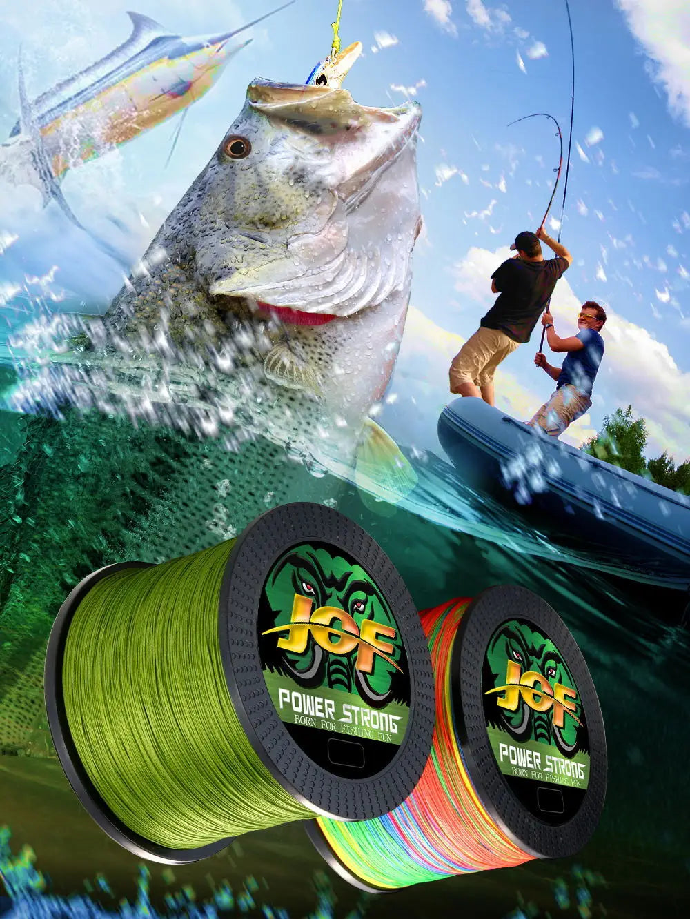 JOF-Ligne de pêche tressée en PE à 4 brins, 300/100m, fil de pêche durable, multimessieurs