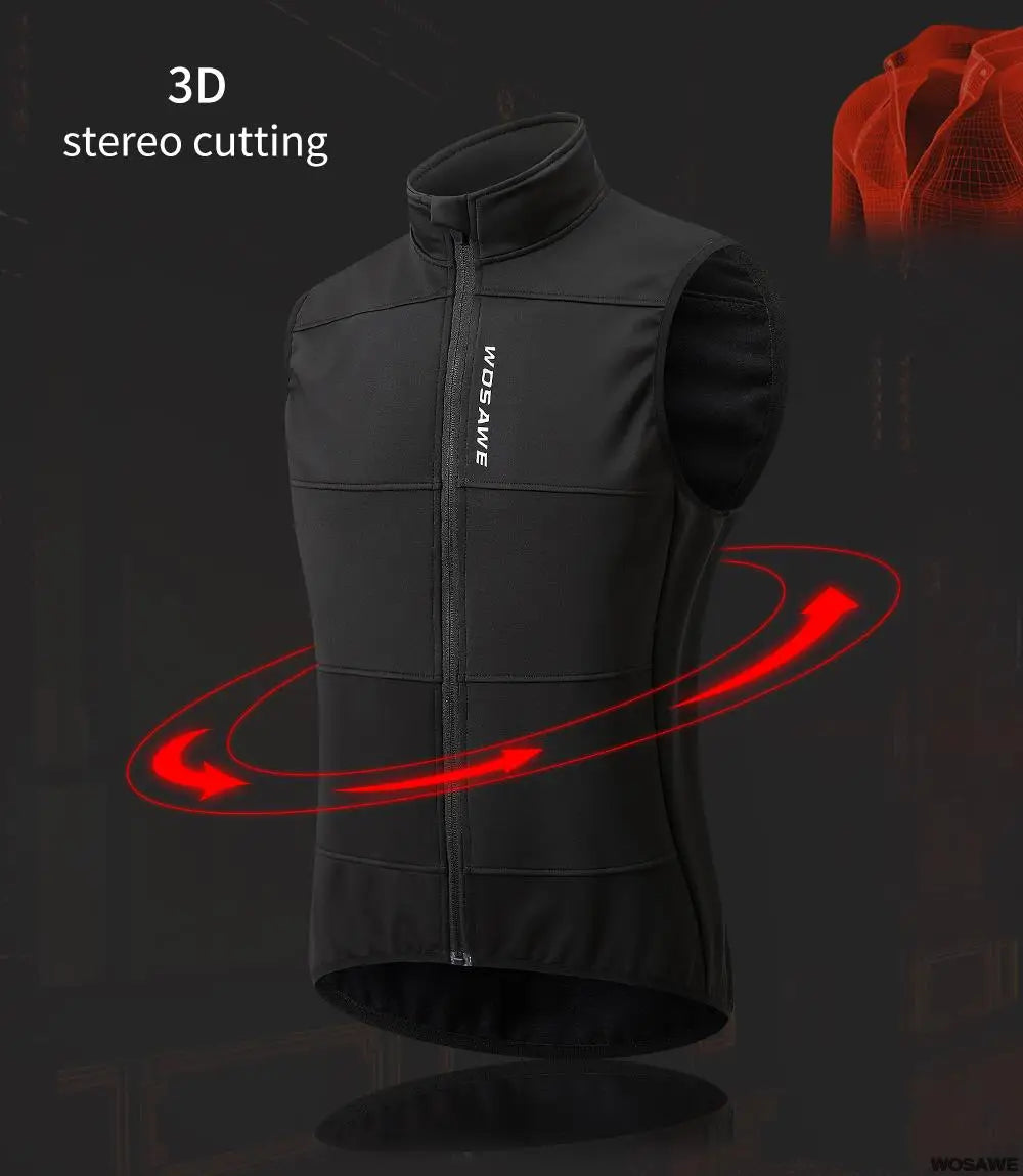 Gilet de cyclisme hiver thermique polaire sans manches — chaud, automne, vélo