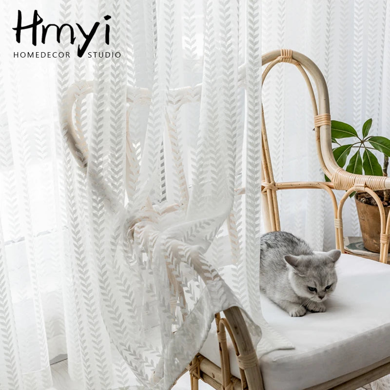 Rideaux en tulle blanc modernes — salon, chambre à coucher, transparents