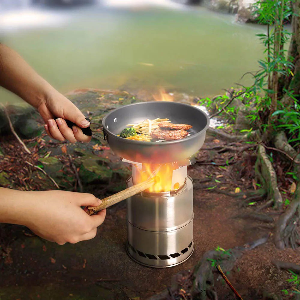 Poêle de Camping en plein air Portable, Mini poêle léger en acier inoxydable, pique-nique barbecue, outils d'aventure de voyage