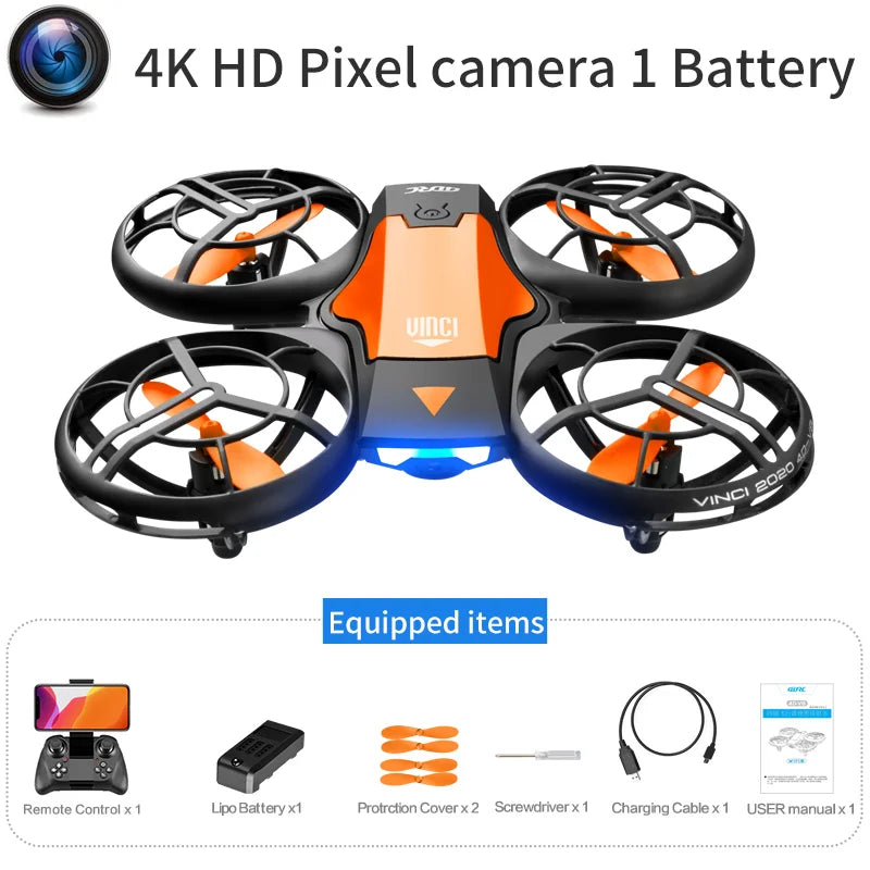 V8 nuevo Mini Dron 4k profesional HD 1080P cámara gran angular WiFi FPV RC Dron altura mantener Drones helicóptero juguetes para niños 4DRC