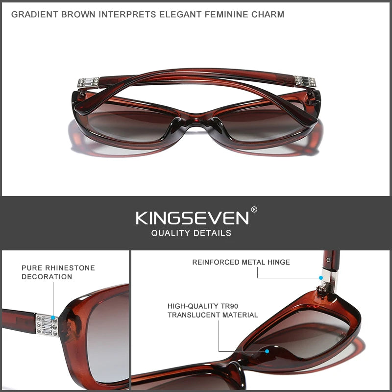 KINGSEVEN Young Style Women's Sunglasses Gradient Polarized Lens Luxury Design Elegant Ladies Sunglasses for Women