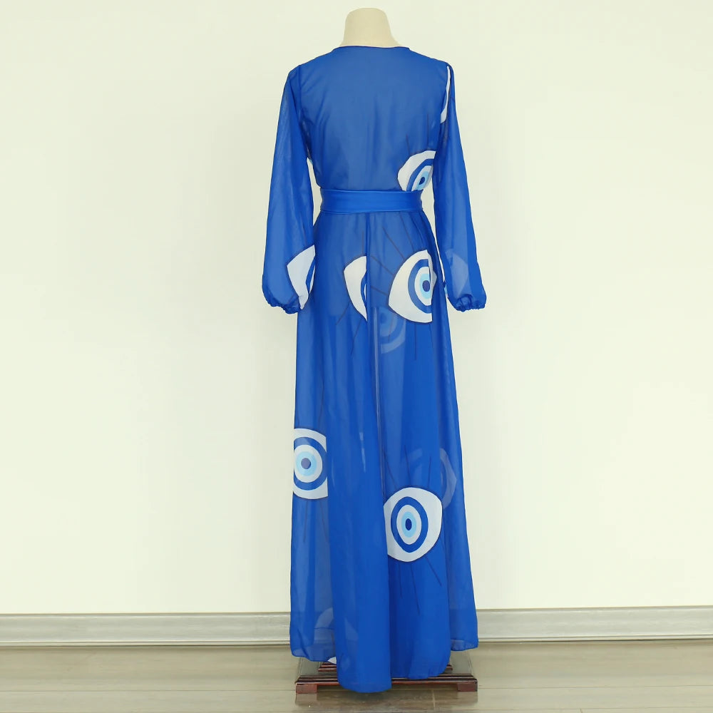 Blue Eyes Bikini Cover-Up, Tuniques de plage, Long Kaftan, Robe de plage, Sarong, Maillots de bain