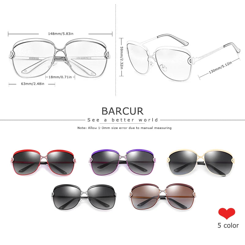 Lunettes de soleil polarisées femme — dégradé, lentille ronde, carré, luxe