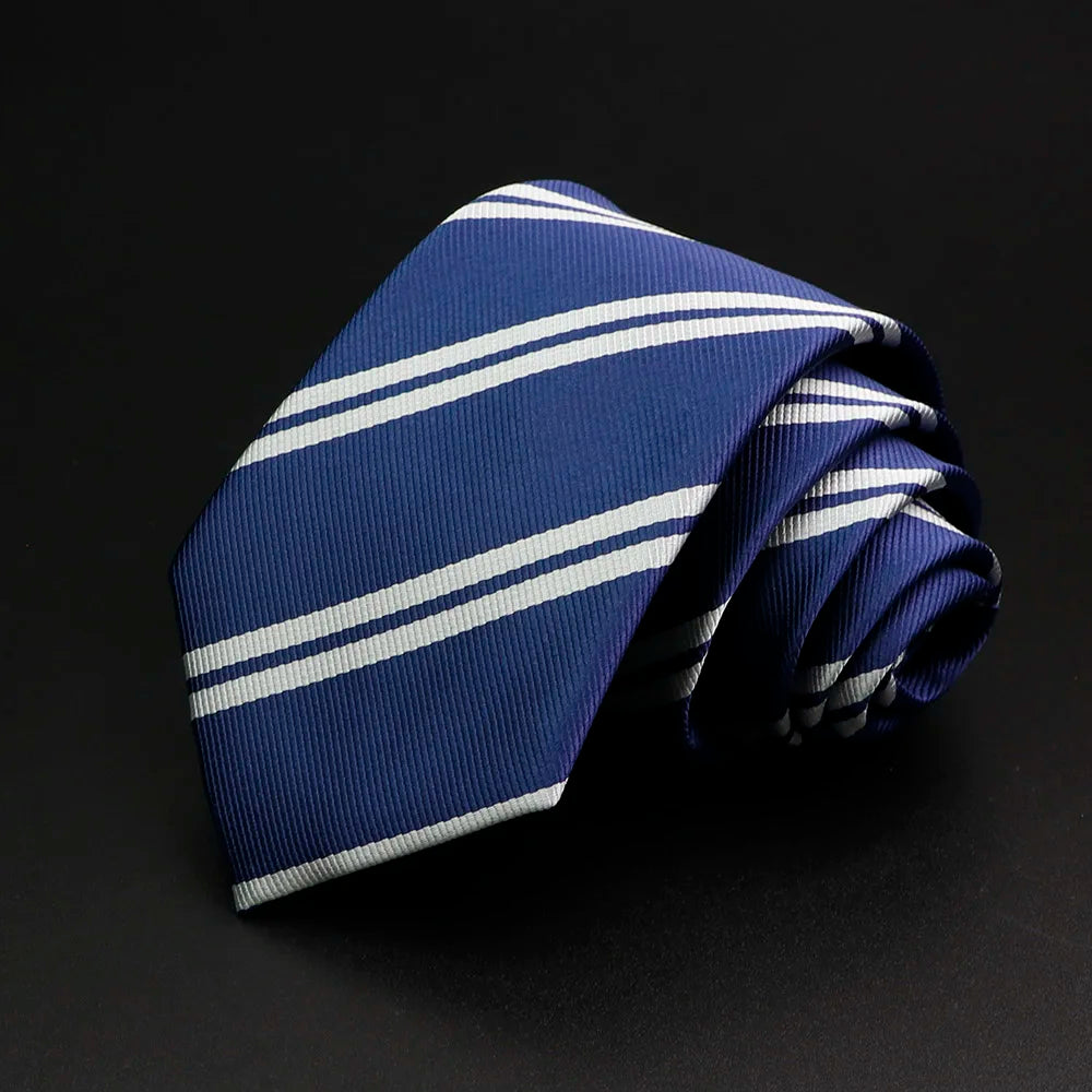 Nouvelle cravate pour hommes classique rayure 7 cm Jacquard rouge bleu vert cravate usage quotidien cravate robe de soirée de mariage accessoires cadeau pour homme