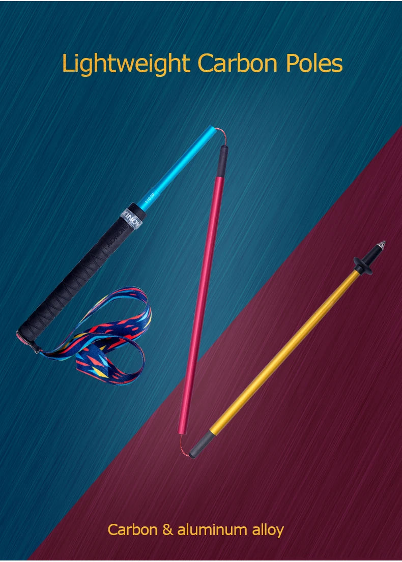 AONIJIE-Bâtons de trekking pliants ultralégers, verrouillage rapide, pôle de randonnée, course, anciers de marche, fibre de carbone, Z-Pole, 2 pièces