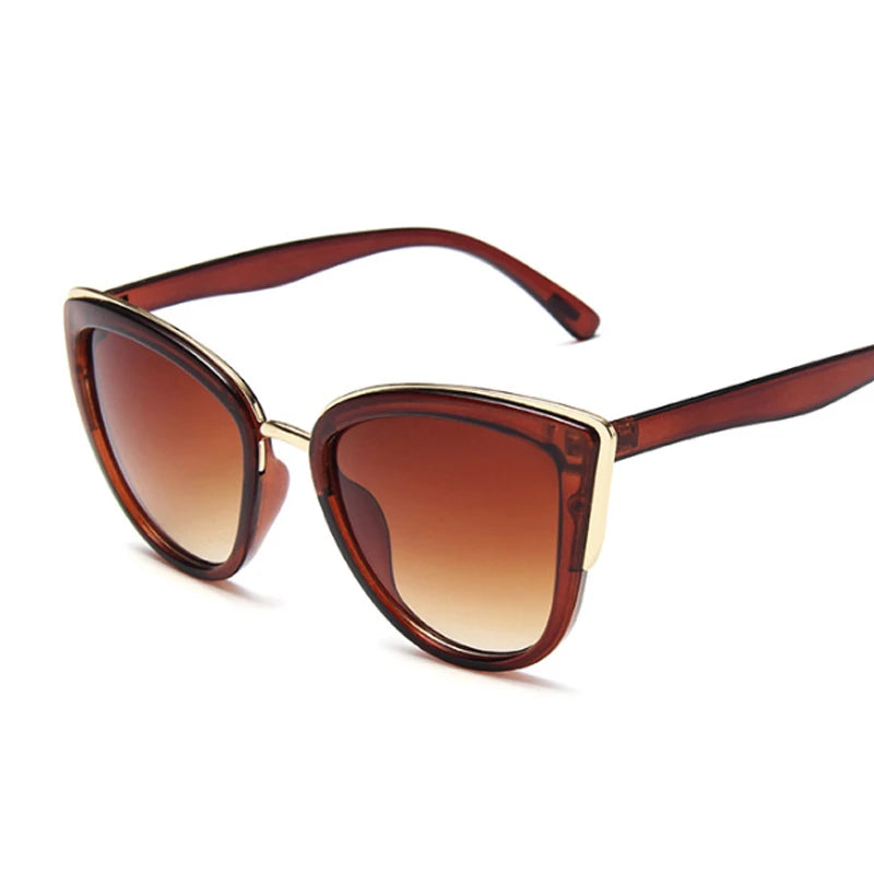 Gafas de sol de ojo de gato para mujer, espejo clásico, vintage, montura de ojo de gato, níquel, exterior