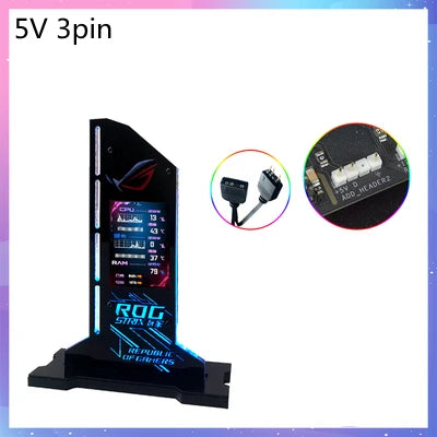 Support de carte vidéo graphique Support VGA avec écran LCD 2.4 pouces Support RGB CPU GPU RAM moniteur AIDA64 pour PC Gamer armoire bricolage