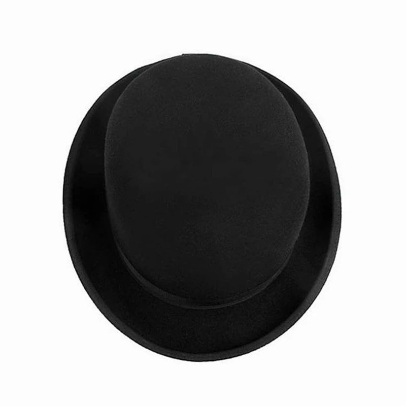 Chapeau melon en laine billycock feutre pour hommes — ceinture, bord roulé