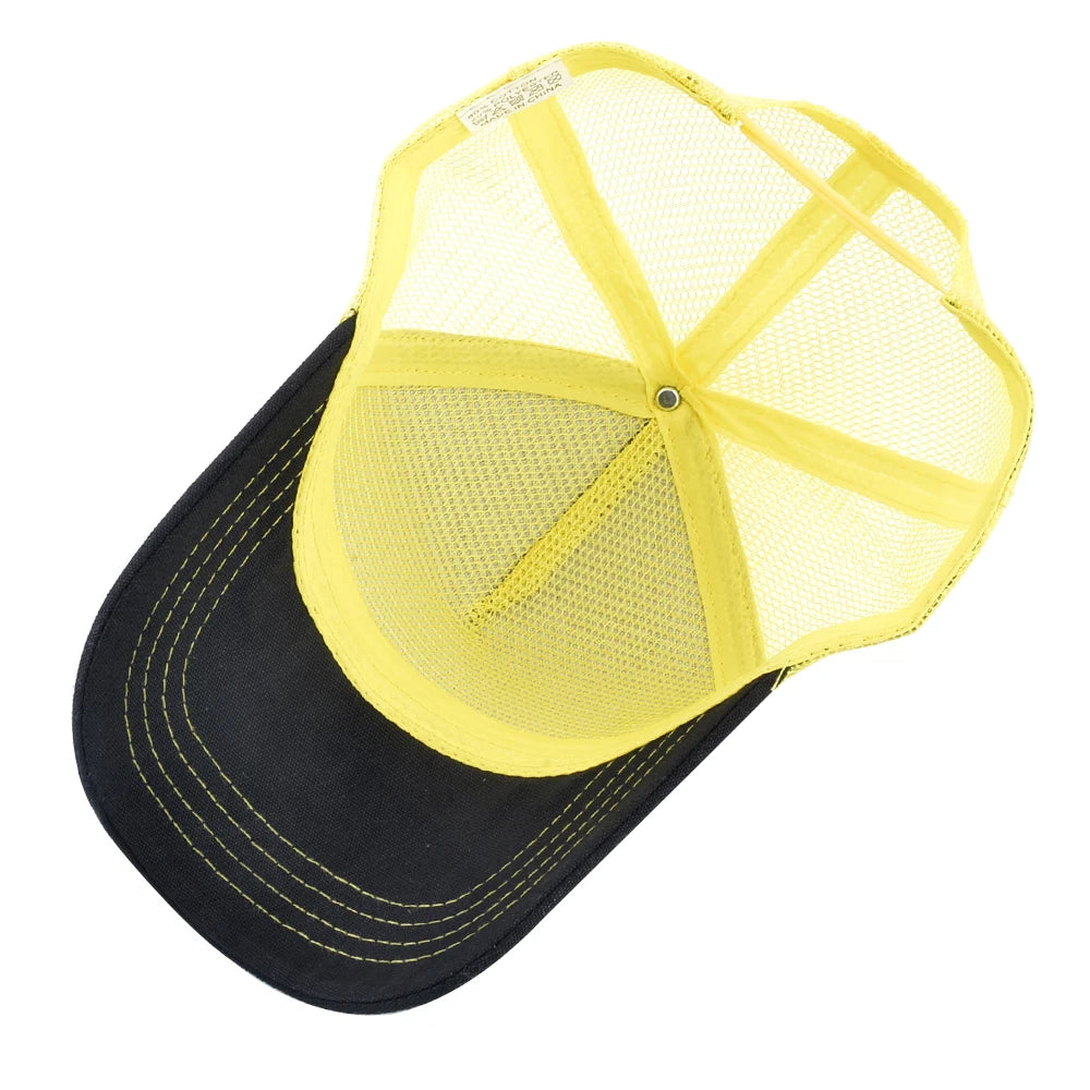 Gorra de béisbol de malla transpirable para mujer, gorra de camionero con parche de atún blanco, Hip Hop, gorra de hueso con solapa