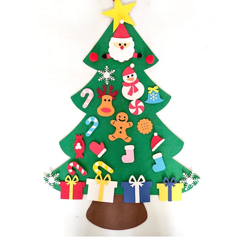 Árbol de Navidad de fieltro, decoración para el hogar, Año Nuevo 2022, adornos navideños, regalos para niños, DIY