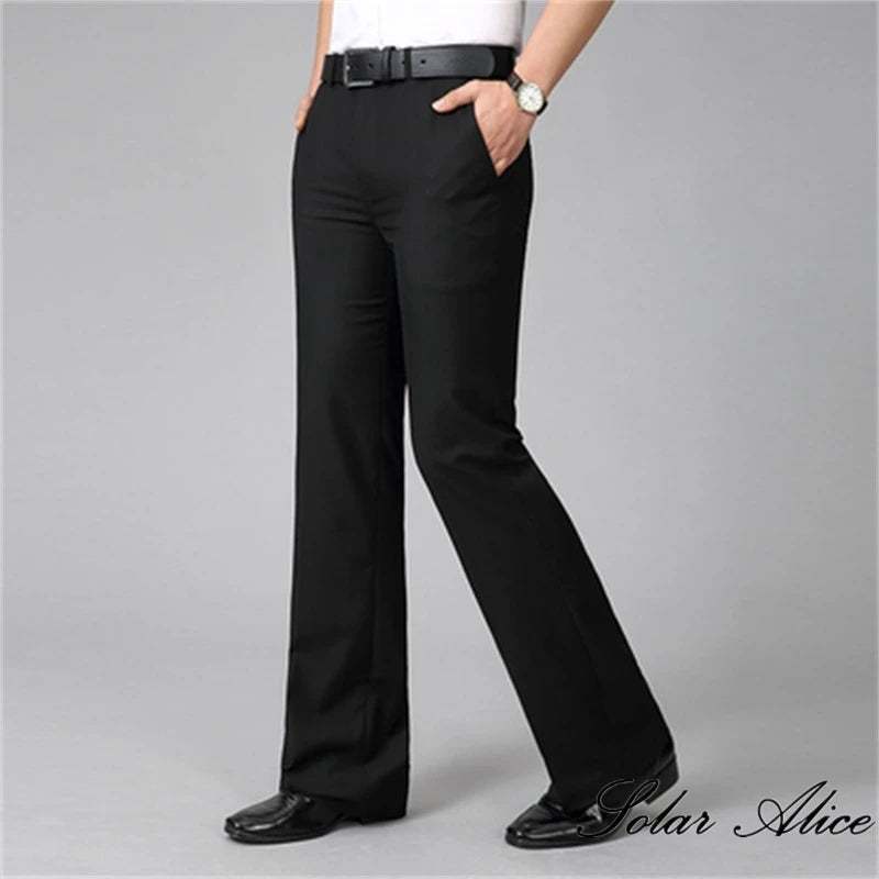 Men's casual mid-rise micro-flare pants, business bootcut, bell-bottom, astronomical FJJ, 4 seasons, new, 2024