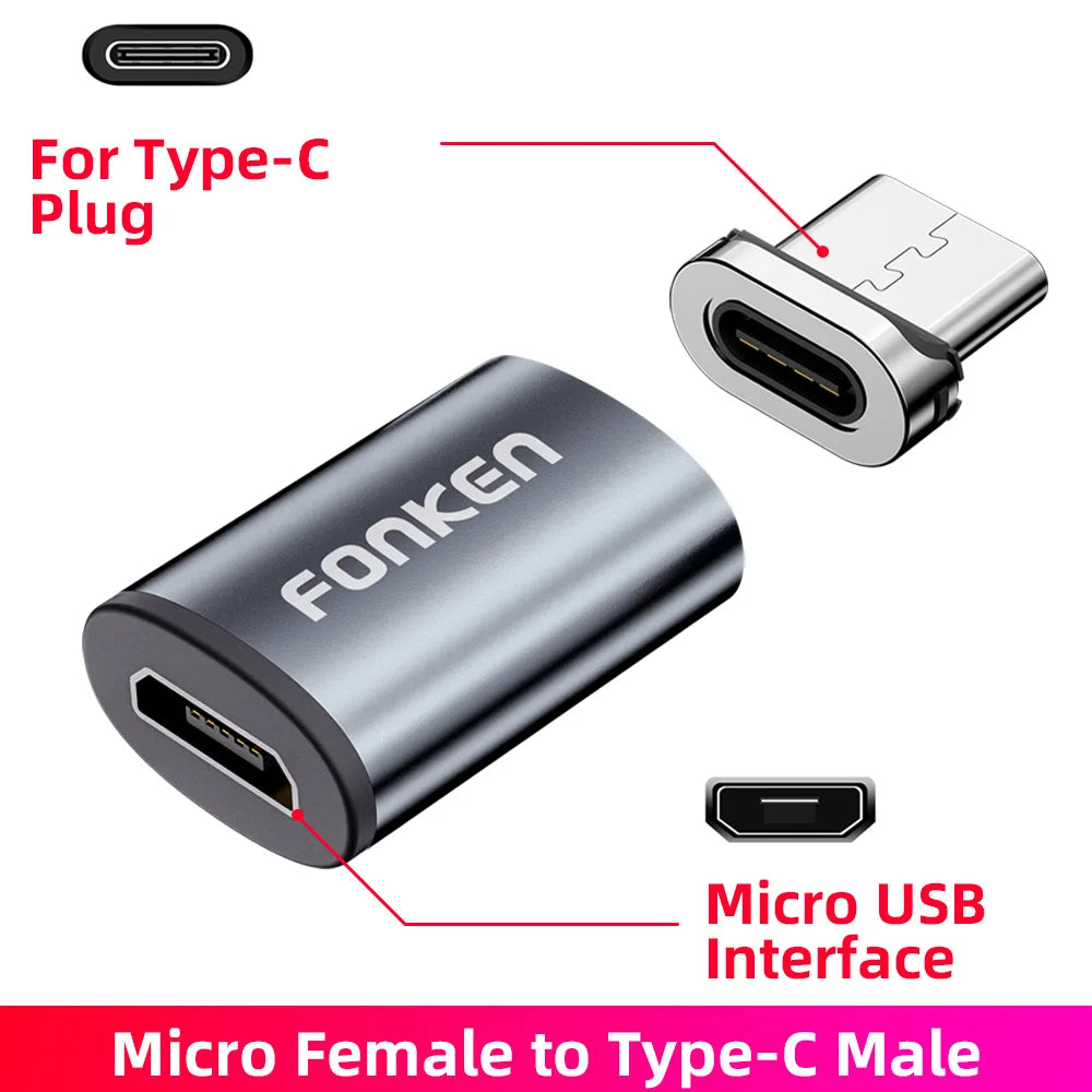 Connecteur Magnétique Adaptateur Téléphone — Micro USB Aimant Type C Android