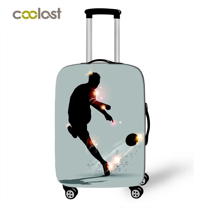 Footprint ball print luggage cover, fire trolley luggage protector for men and boys, travel accessories, elastic luggage cover