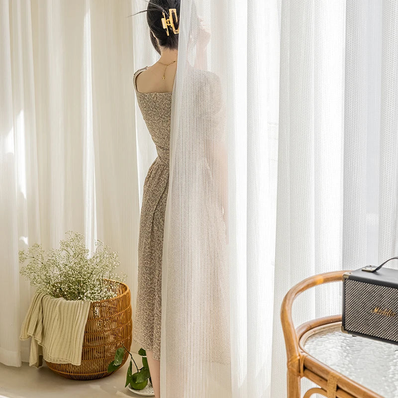 Cortinas de tul blanco transparente para ventana, visillos de estilo moderno para salón, dormitorio, cocina, hechas a medida