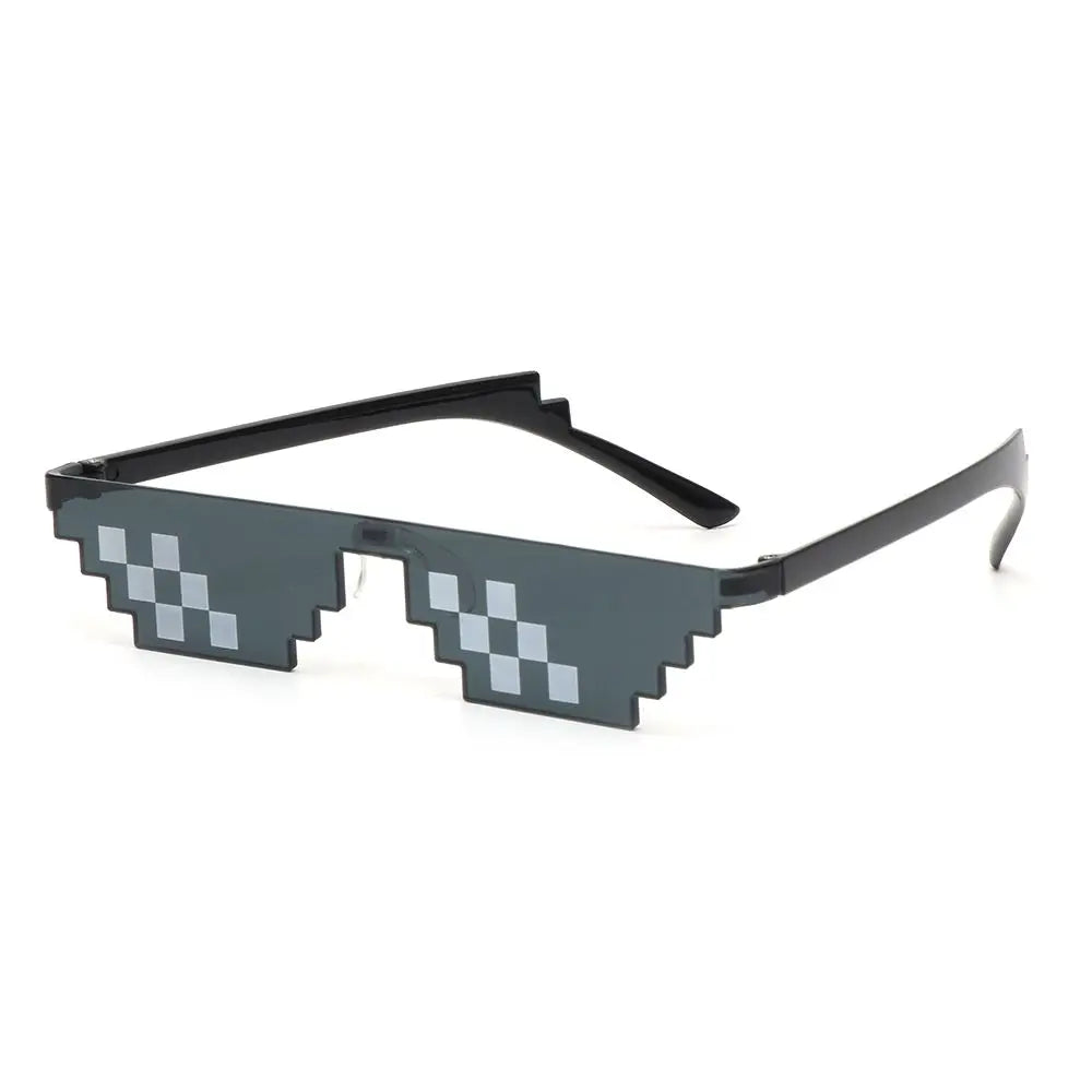 Lunettes de soleil mosaïque pixel rétro — gamer, robot, cosplay, anniversaire, nouveau design