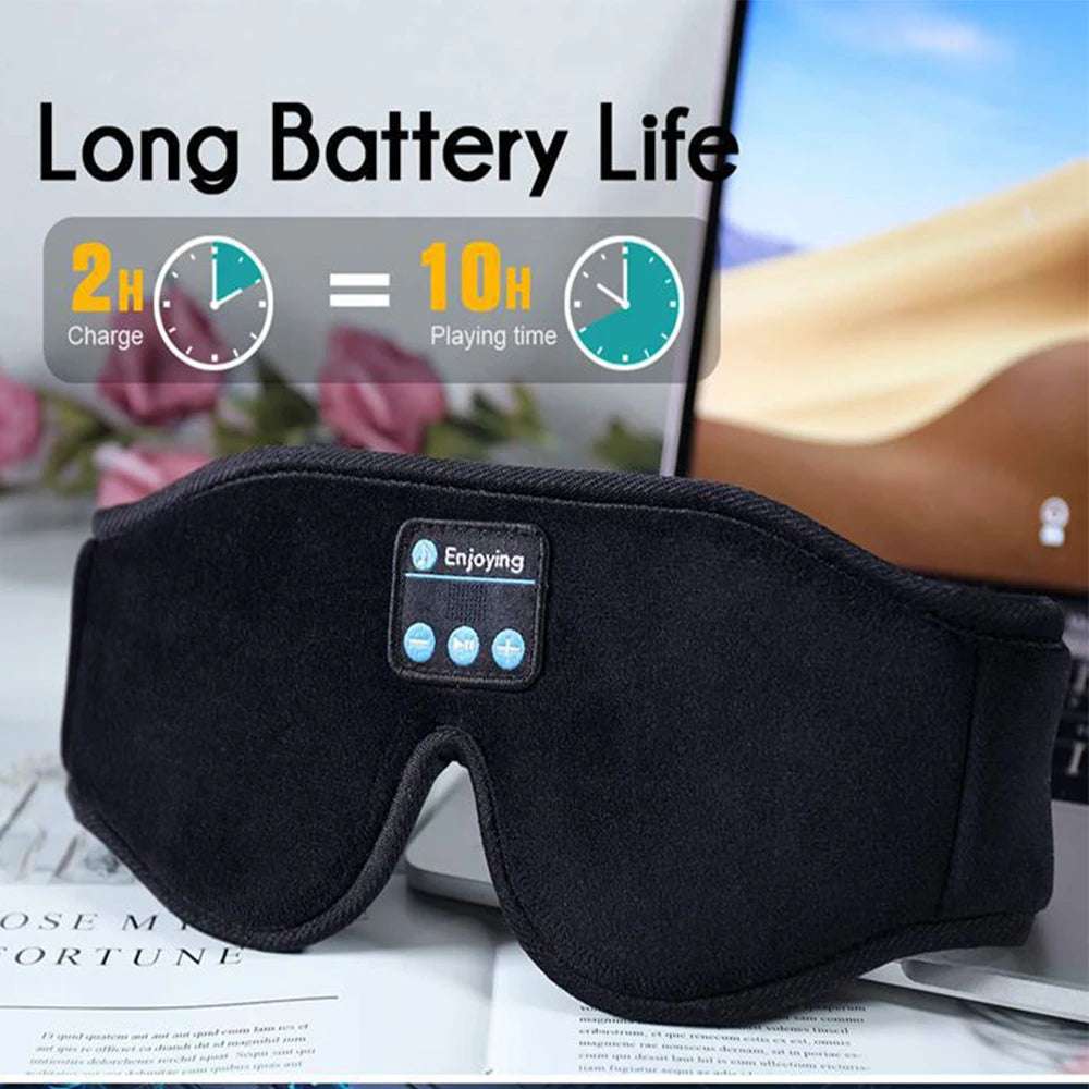 3D Bluetooth Sleep Headphones with Built-in HD Speaker, Eye Mask, Music Playback, Sleep Headset
