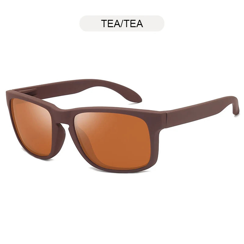 Lunettes de soleil polarisées carrées classiques pour hommes et femmes, Vintage, en plastique, élégantes, noires, pour Sports de plein air, UV400