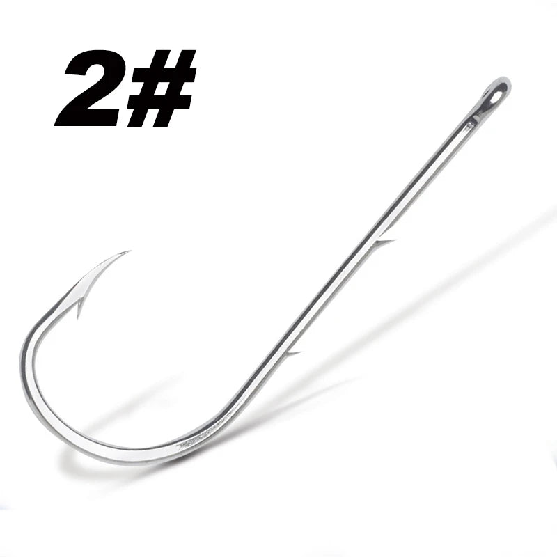 Hameçon de pêche à tige longue, 50 pièces/lot, appât vivant avec Double appât, barbes en acier à haute teneur en carbone avec hameçons antirouille