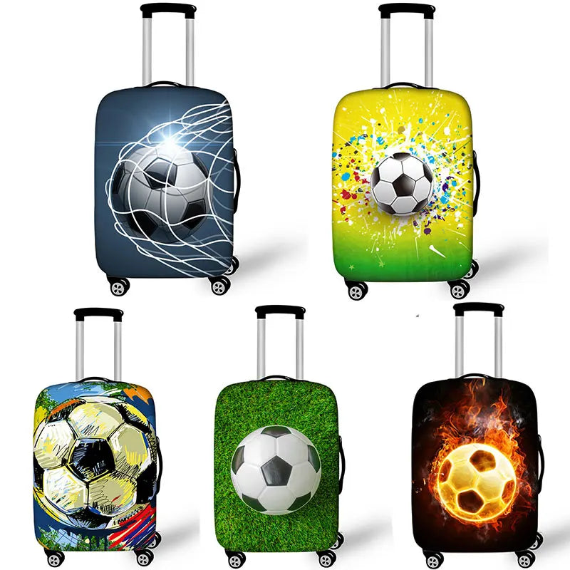 Footprint ball print luggage cover, fire trolley luggage protector for men and boys, travel accessories, elastic luggage cover