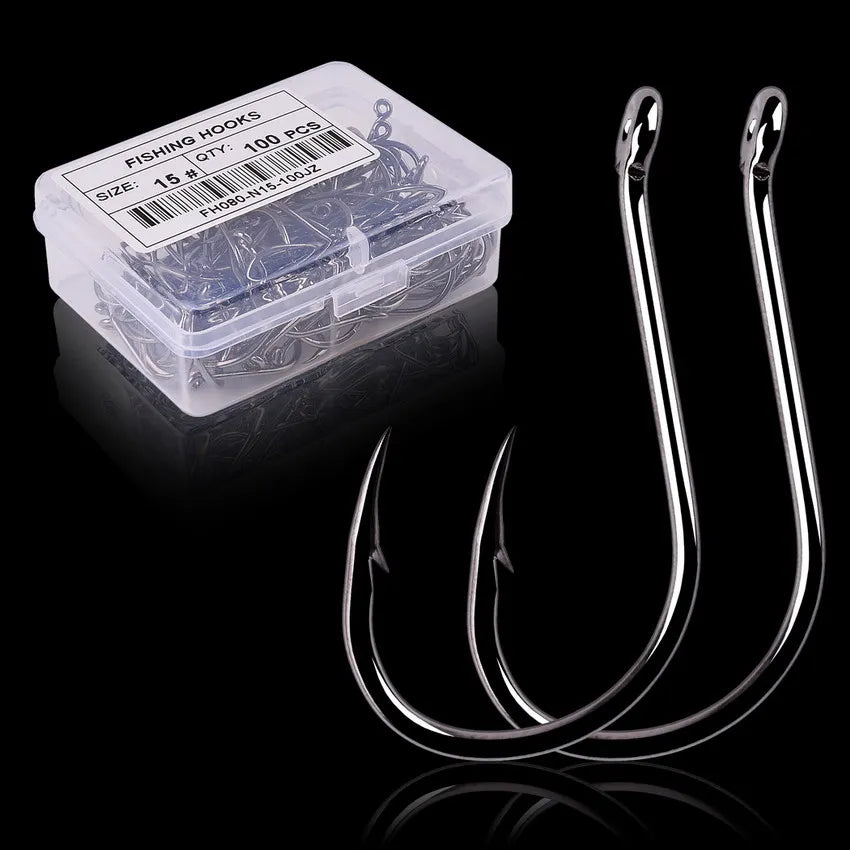 Hameçons de pêche en acier à haute teneur en carbone — 100/40 pièces, taille 2-22, carpe, poisson-chat, crochets