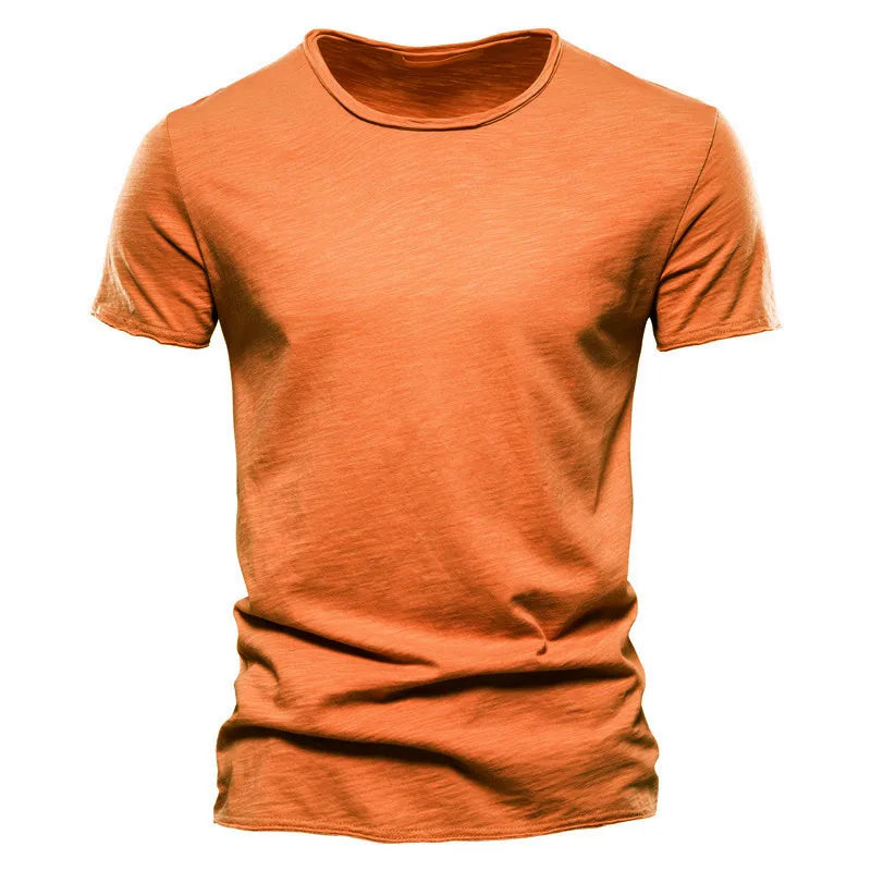 100% coton hommes T-shirt décontracté doux Fitness été mince T-shirts hommes vêtements de maison col rond à manches courtes solide T-shirt pour hommes