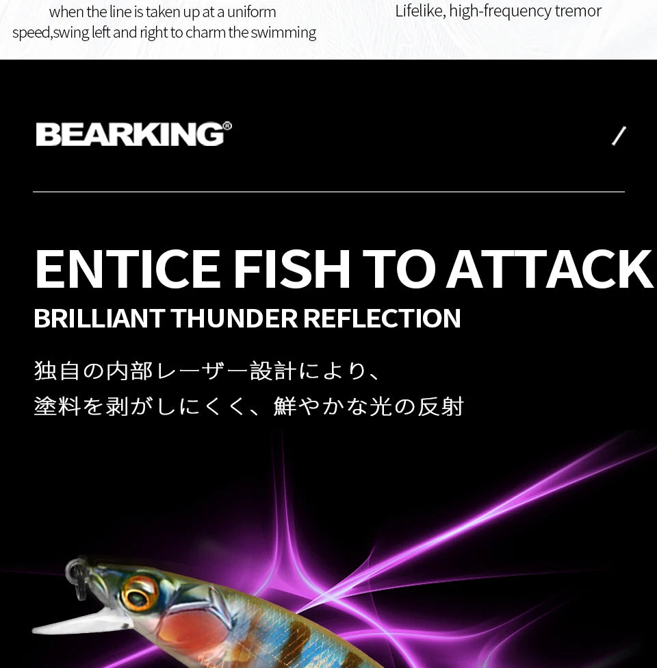 BEARKING 9.8 cm 10g SP plongée 2.1 m professionnel vairon Wobbler leurres de pêche qualité jerkbaits appât artificiel prédateur s'attaque