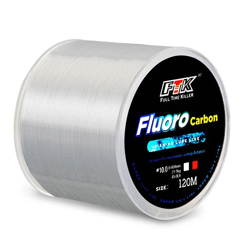 Ligne de pêche à revêtement fluorocarbone, 120m, 0.20mm-0.60mm, en fibre de carbone, fil de leurre, coulant, Japon, 7,15-45lb