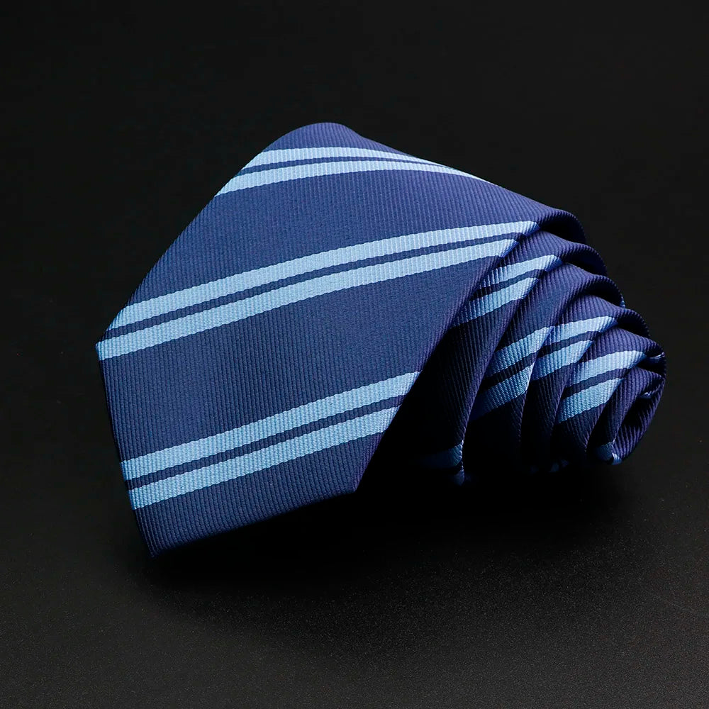 Nouvelle cravate pour hommes classique rayure 7 cm Jacquard rouge bleu vert cravate usage quotidien cravate robe de soirée de mariage accessoires cadeau pour homme