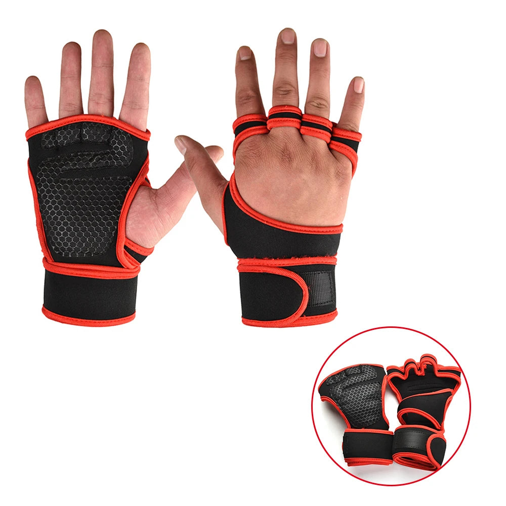 Men's and Women's Sports Training Gloves, Workout Gloves, Fitness, Bodybuilding, Weightlifting, Gymnastics, Hand, Wrist, Palm Protection