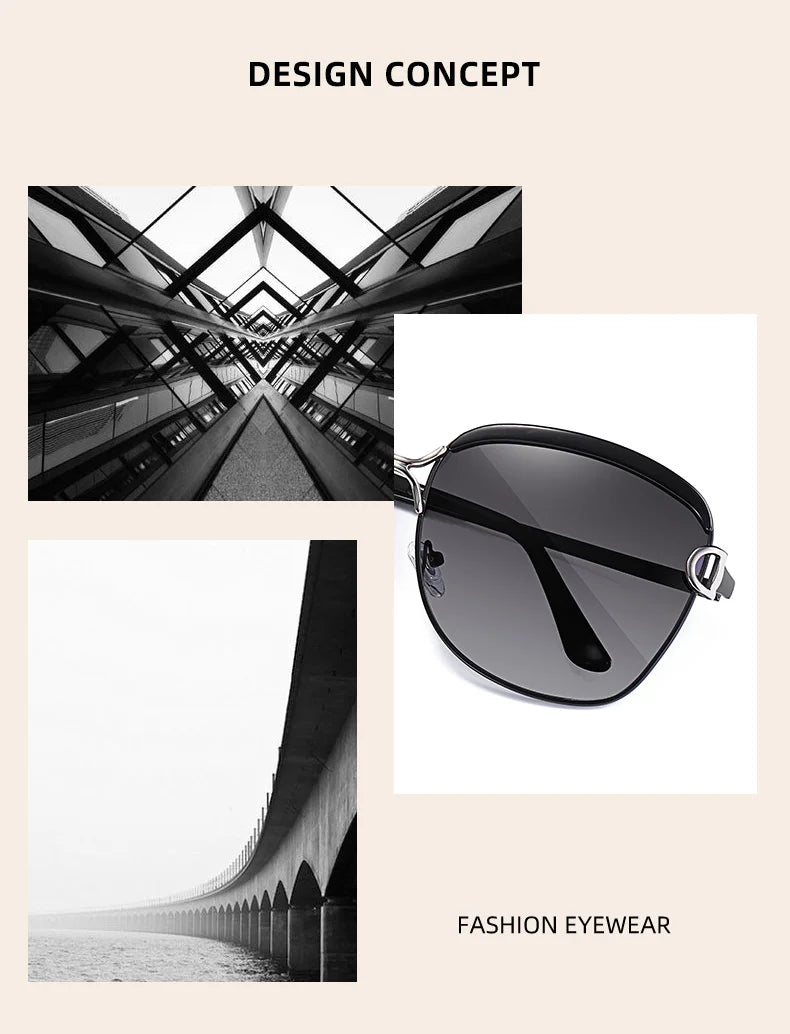 Lunettes de soleil femmes polarisées — lentille dégradée, rondes, carré